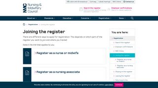 Joining the register - NMC