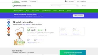 Nourish Interactive Website Review - Common Sense Media
