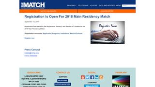 Registration is Open for 2018 Main Residency Match - The ... - NRMP