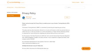 Privacy Policy – NTN Help Center