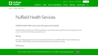 Nuffield Health Services | Nuffield Health