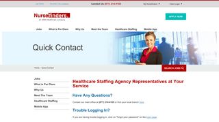 Nursefinders Healthcare Staffing Agency | Per Diem Jobs | Contact Us