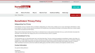 Nursefinders | Privacy Policy