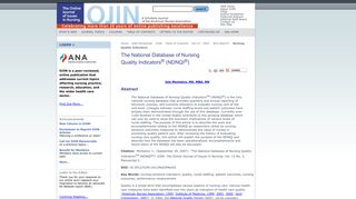 The National Database of Nursing Quality Indicators ® (NDNQI