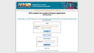 2019 Ladders for Leaders Program Application - (SYEP) Application
