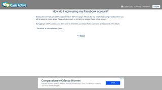 do I login using my Facebook account? - Oasis Active | Free Dating. It's ...