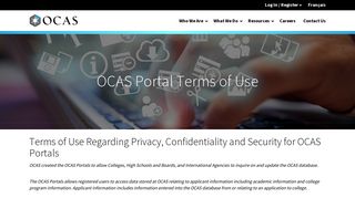 OCAS Portal Terms of Use | OCAS.ca