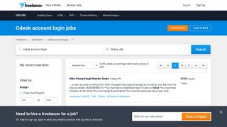 Odesk account login Jobs, Employment | Freelancer