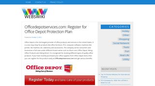 Officedepotservices.com: Register for Office Depot Protection Plan ...