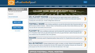 Football Pools :: Office Pools :: NFL :: College ... - Office Football Pool