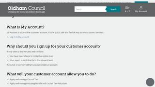 My Account | My Account | Oldham Council