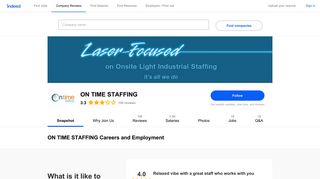 ON TIME STAFFING Careers and Employment | Indeed.com