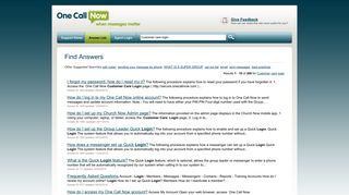 Customer care login - Find Answers - One Call Now