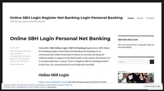 Online SBH Login Register Net Banking Login Personal Banking ...