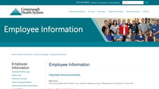 Employee Information - Conemaugh Health System