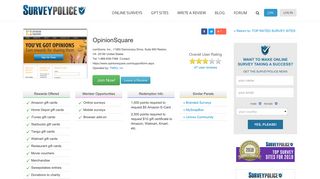 OpinionSquare Ranking and Reviews - SurveyPolice