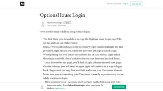 OptionsHouse Login – OptionsHouseLogin – Medium