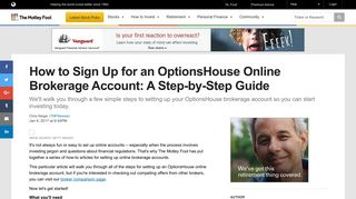 How to Sign Up for an OptionsHouse Online Brokerage Account: A ...