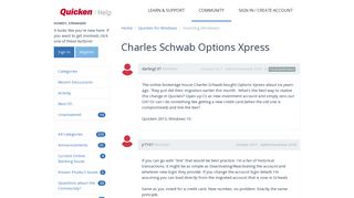 Charles Schwab Options Xpress | Quicken Customer Community - Get ...