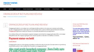 Orangegroup.biz Plan Review | For Joining Now Call Us - Tricky Views