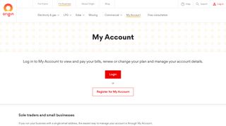 My Account - For Business - Origin Energy