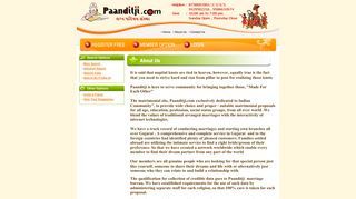Matrimony for brides and grooms Paanditji Matrimonial web Portal ...