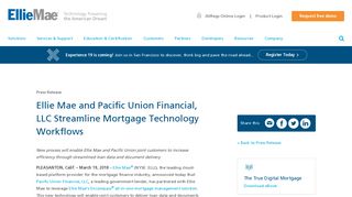 Ellie Mae and Pacific Union Financial, LLC Streamline Mortgage ...