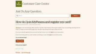 How do I join MyPanera and register my card? - Panera Bread