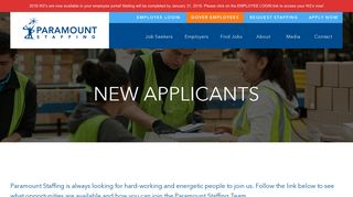 New Applications Apply Now | Industrial Staffing | Paramount Staffing