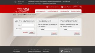 User account | Royal Mail Group Ltd - Parcelforce Worldwide