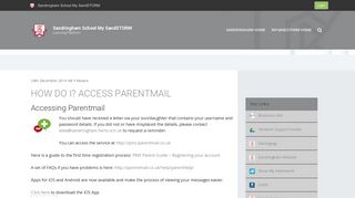 How do I? Access Parentmail | Sandringham School My SandSTORM