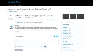 Add Parnassys.net to the list of supported apps from Azure Active ...