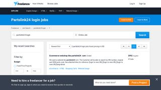 Partslink24 login Jobs, Employment | Freelancer