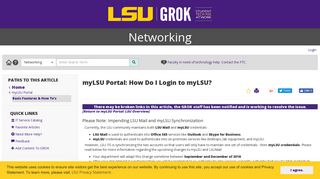 myLSU Portal: How Do I Login to myLSU? - GROK Knowledge Base