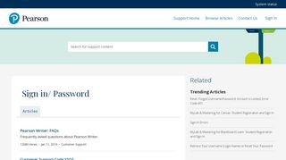 Sign in/ Password - Pearson Support