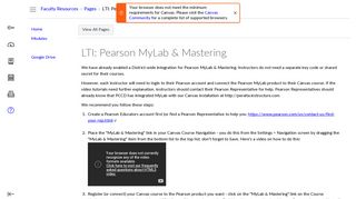 LTI: Pearson MyLab & Mastering: Faculty Resources