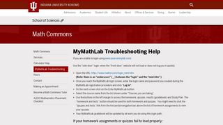 MyMathLab troubleshooting help :: Indiana University Kokomo