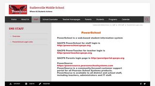 SMS Staff / PowerSchool Login Links