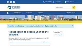 Please log in to access your online account. - tecoaccount.com