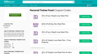 35% off Personal Trainer Food Coupons & Promo Codes 2019