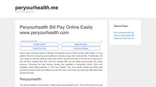 Peryourhealth Bill Pay Online Easily www.peryourhealth.com ...