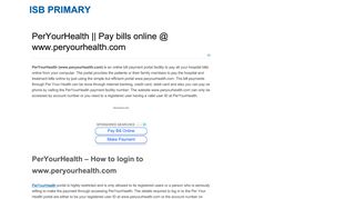 PerYourHealth || Pay bills online @ www.peryourhealth.com