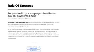 Peryourhealth @ www.peryourhealth.com pay bill payments online