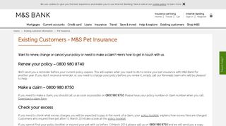 Existing Customers - Pet Insurance | M&S Bank
