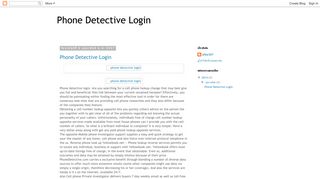 Phone Detective Login