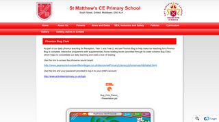 St Matthew's CE Primary School - Phonics Bug Club