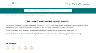 Can I connect my Facebook and Photobox ... - Photobox Help & Support