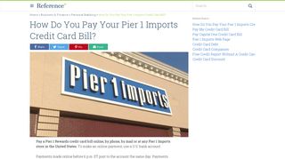 How Do You Pay Your Pier 1 Imports Credit Card Bill? | Reference.com