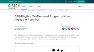 CPE-Eligible On-Demand Programs Now Available from PLI