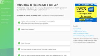 PODS: How do I reschedule a pick up? | How-To Guide - GetHuman